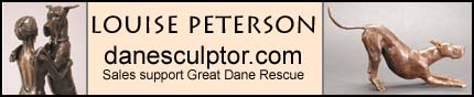 Great Dane sculptors by Louise Peterson